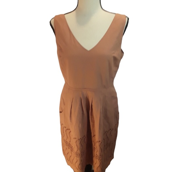 J. Crew Apricot Color Eyelet Bottom Sleeveless Dress - Picture 1 of 5